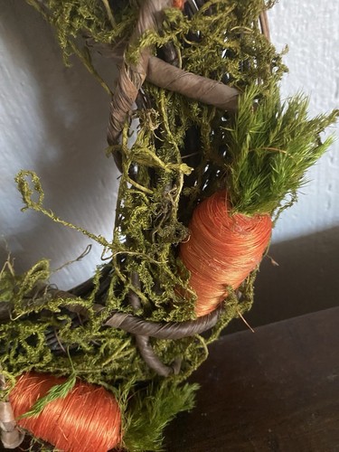 Pottery Barn Set 5 Pieces Wreath Bunny Carrot Decor All Perfect - Picture 4 of 17