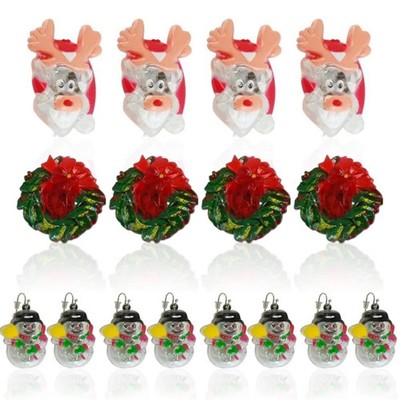 Blinkende LED Weihnachtsbroschen leuchtende Ohrringe Weihnachten Party Gastgeschenke Kinder Geschenke