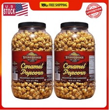 Premium Caramel Flavored Popcorn, 32 oz Resealable Size Tub. Pack of 2 