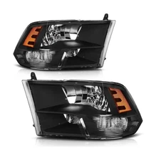 Headlights Assembly for 2009-2022 Dodge Ram 1500 Classic, Black Housing