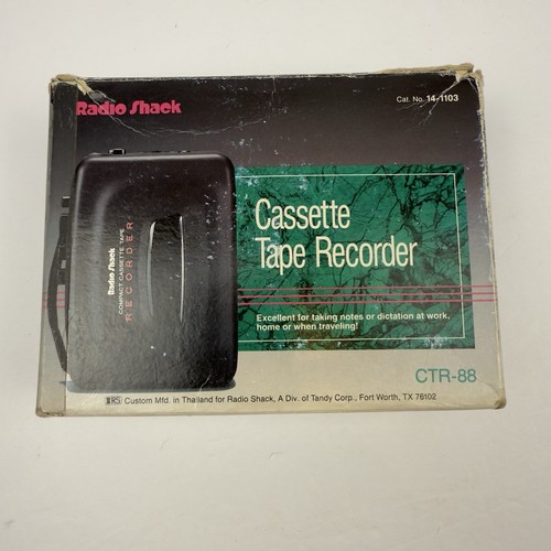 RADIO SHACK CTR-88 Cassette Tape Recorder NOS w Box Manual Ear Piece - Picture 16 of 21