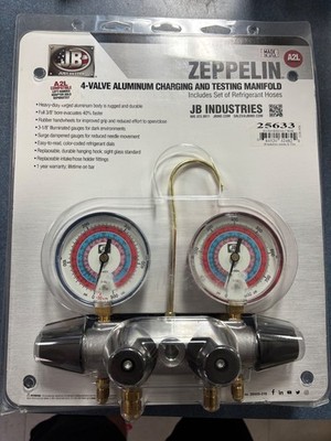 JB INDUSTRIES ZEPPELIN 25633 Aluminum 4 Valve 3/8 in.  CHARGING AND TESTING MANI