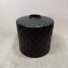 Jonathan Adler Now House Tissue Box Cover Round Black Helix Geometric Pattern