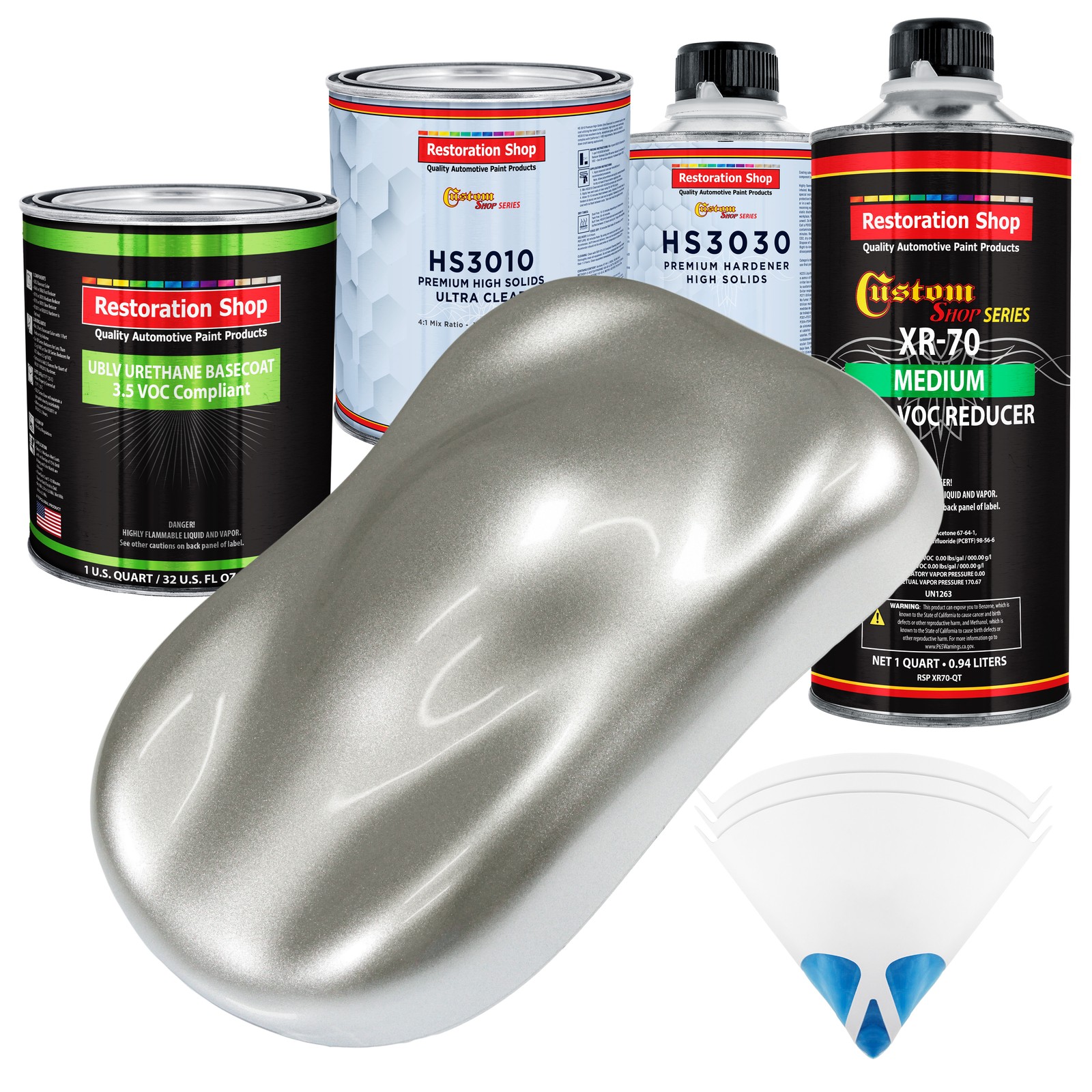 Brilliant Silver Firemist Prem Quart Low VOC Urethane Basecoat Auto Paint Kit