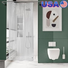 Waterproof PEVA Shower Liner W/ Weights Easy Clean Grommet Hooks Stall Shower US