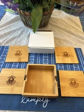 NEW RARE The Avett Brothers Coaster Set Wood VIP NYE-4 coasters + 1 storage box