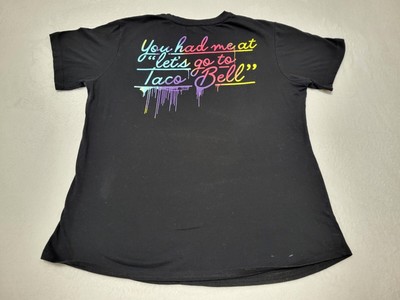 Taco Bell You Had Me At Let's Go To Women's Medium Black T-Shirt Uniform Tee