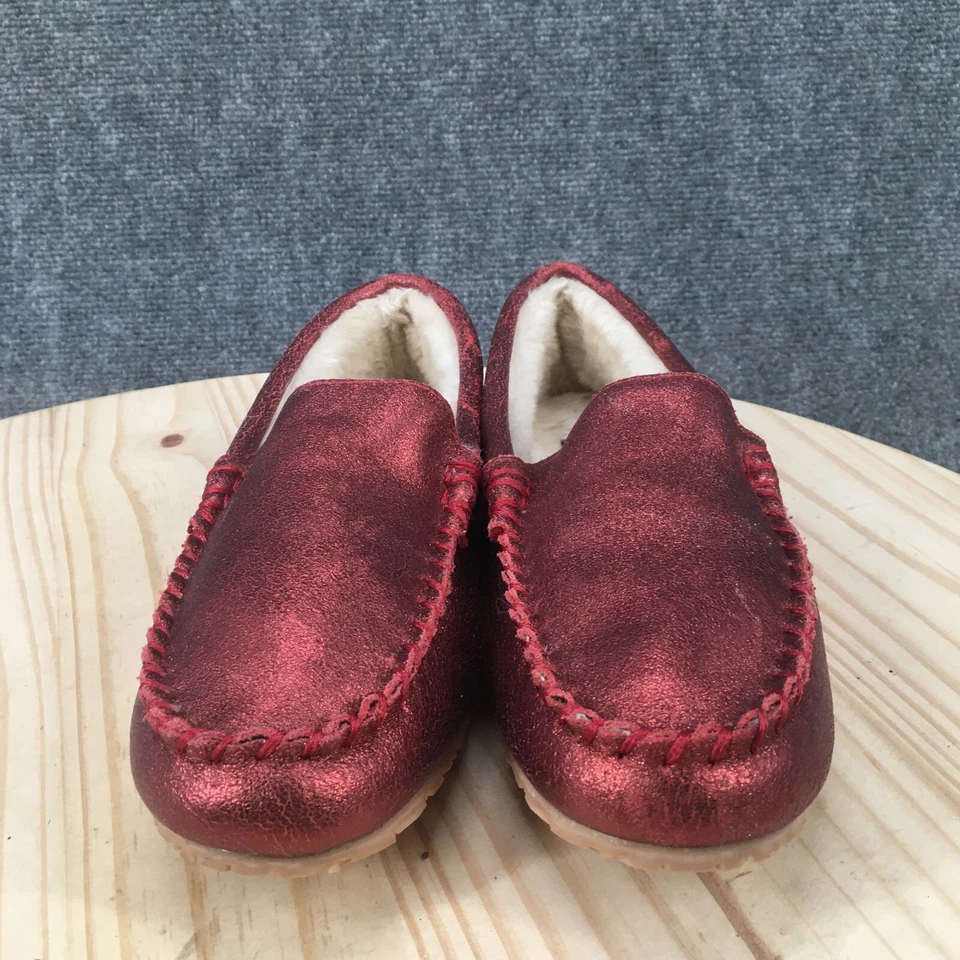 Chinelos Clarks Feminino 9M Mocassim Couro Vermelho Pele Sintética Metálica A459228 - Imagem 4 de 4