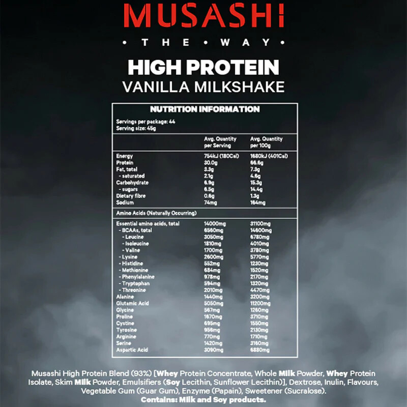 MUSASHI 100% Whey 900g Protein Powder - Vanilla Milkshake P25g - Foto 7