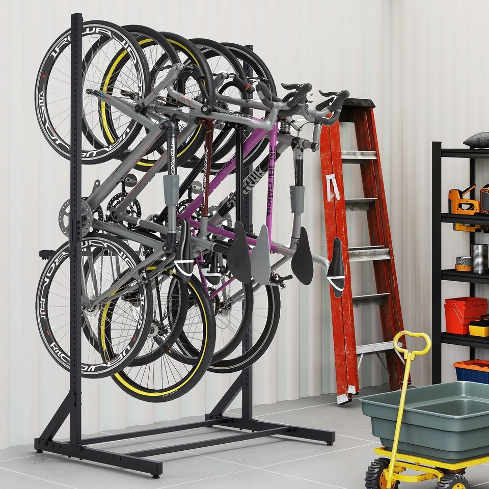 Danrelax Freestanding Bike Storage Rack, 300 lbs 5 Bikes Capacity, Black - Image 4 of 4