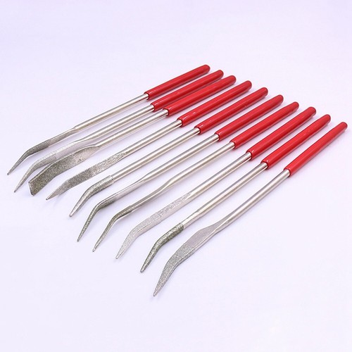 10Pcs/Set Curved Mini Diamond File Set Special Shaped Bend Head Assorted Useful - Picture 6 of 11