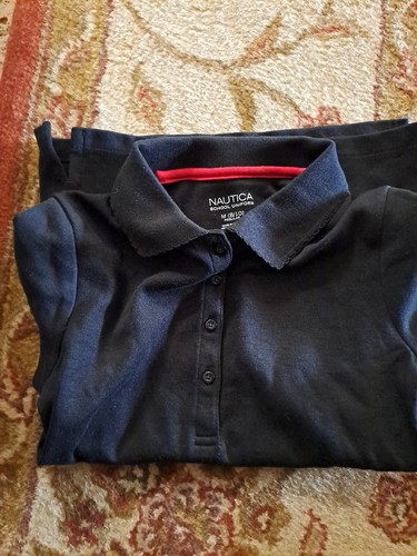 Girls Nautica Black Polo Shirt Sz M 8-10 - Picture 5 of 6