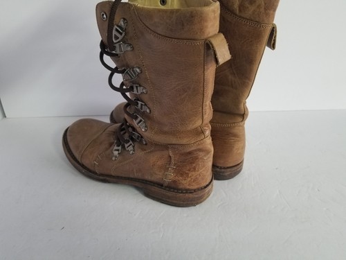 BED STU Goodyear Welt Seal Brown Distressed Leather Lace Up Boots Women Size 9 - Picture 4 of 16