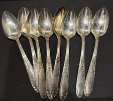 8 King Edward Silverplate National Silver Company 1936 Teaspoons Silver Plated