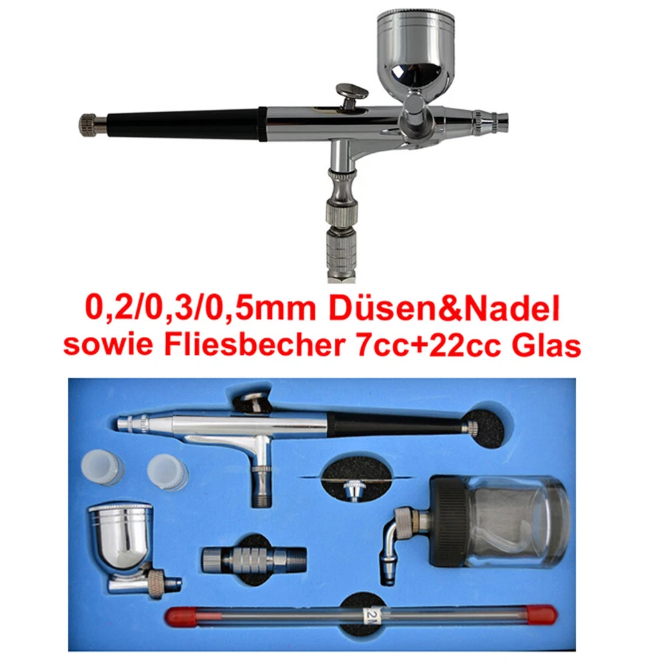 AIRBRUSH KOMPLETT SET KOMPRESSOR SET AIRBRUSH AIRBRUSHPISTOLE AIRBRUSHKOMPRESSOR - Bild 3 von 4