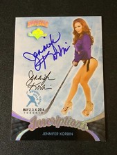 2014 Benchwarmer JENNIFER KORBIN Hockey 🏒 Toronto Expo Blue Auto PLAYBOY 🐇 💙