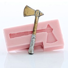  Silicone Mold Tomahauk Ax Mold Food Safe Fondant Mold Polymer Clay Mold (957)