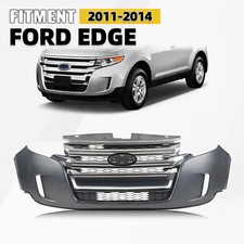 For 2011-2014 Ford Edge Complete Front Bumper Cover Grille Grill Assembly Primed