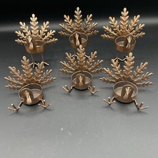 Turkey Tea Light Candle Holders - Thanksgiving Autumn 6 Pack Metal sit/stand