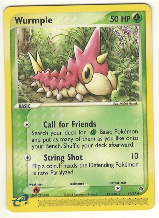 POKEMON WURMPLE 81/97 - EX DRAGON CARD - NEAR MINT / MINT - LOOK !!!