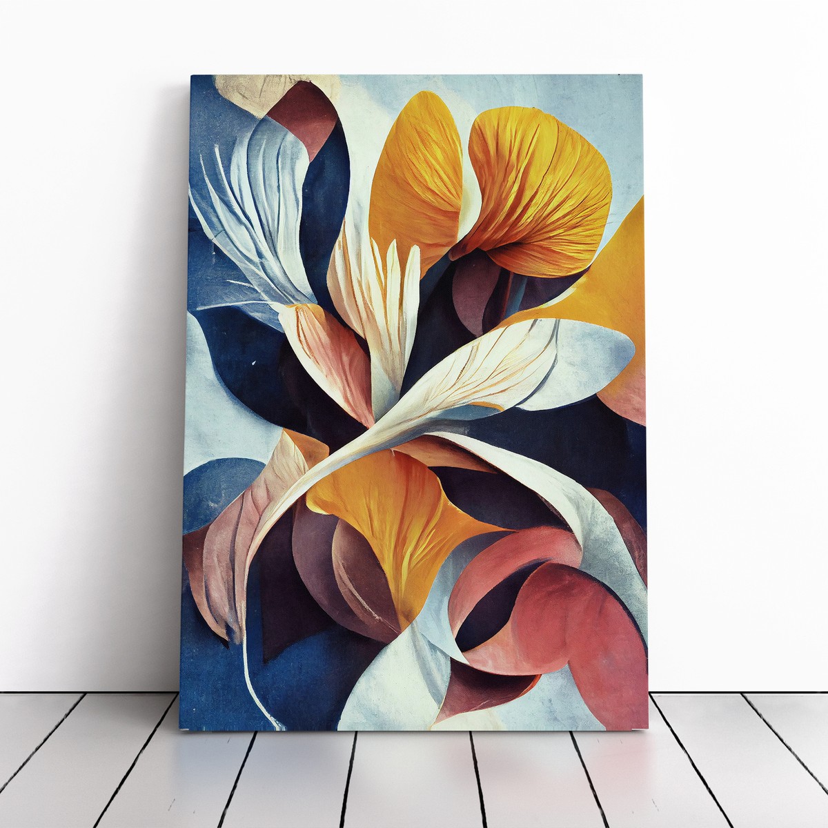Framed Canvas Wall Art Set of 3, Minimalist Abstract Flower Floral Wall Art Farmhouse Decor, Boho Style Wall Decor Paintings, Modern Botanical Flower
