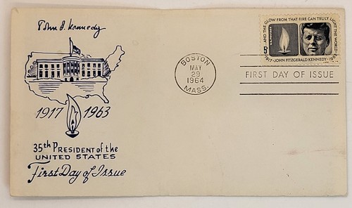 John F Kennedy 35th President Of The United States First Day Of Issue Stamp 1964 - Afbeelding 1 van 7