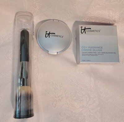 IT Cosmetics CC+ Radiance Ombre Blush Je Ne Sais Quoi PLUS Heavenly Luxe Brush !