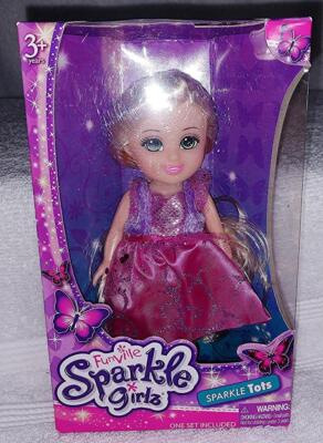 Funville Sparkle Girlz Sparkle Tots 6'' Girl Blonde Doll New