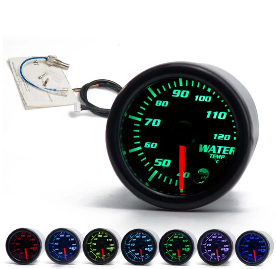 Medidor digital de temperatura refrigerante de agua para automóvil retroiluminación LED de 2" 52 mm 7 colores Foto 4 de 4