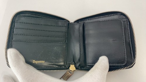 Repetto Portafoglio Uomo Pelle Bifold Nero Tondo Zip Tipo 4,3 x 3,9 Pollici - Foto 15 di 20