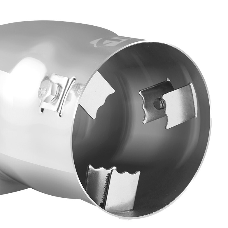 Chrome Stainless Steel Turn-Down Exhaust Tip – Fits 2.5 To 3 Inch Pipes, Bolt-On Muffler End