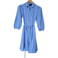 phase eight blue linen blend summer dressUk 8 Tie