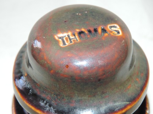 Thomas Brown Porcelain 3.25" Diameter Flat Top Signal Insulator - Picture 2 of 3