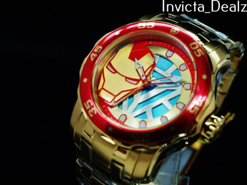 Invicta Mens 48mm Pro Diver SCUBA Marvel IRON MAN Limited Ed Red/Gold Tone Watch - 第 4/9 張圖片