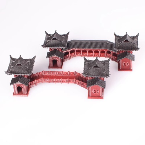 Chinese Ancient Building Gallery Bridge Corridor Model Aquarium Bonsai Toys - Picture 3 of 31