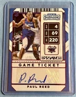 💎2020-21 Contenders Draft Picks PAUL REED Game Ticket Red Foil Rookie Auto RC