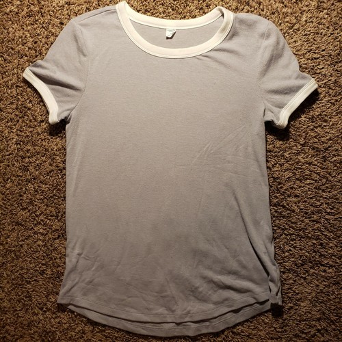 Camiseta para mujer Old Navy talla mediana activa gris plata top algodón - Imagen 1 de 7