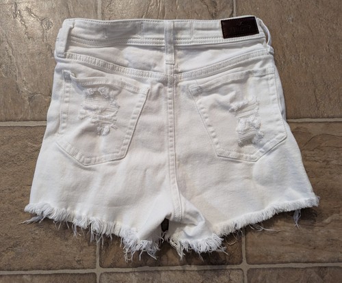 Hollister women sz 1 w25 Ultra High Rise Mom Shorts vintage stretch white 2124 - Picture 2 of 3