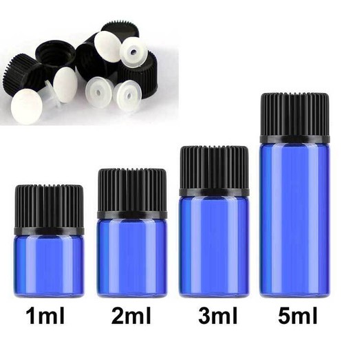 1ml 2ml 3ml 5ml Multi-color Tiny Glass Bottles Essential Oil Orifice Reducer B - Picture 2 of 17