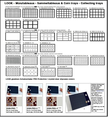 Münztableaus-schwarz-27-Modelle-LOOK-Für-Leuchtturm-SAFE-LINDNER-Münzkoffer