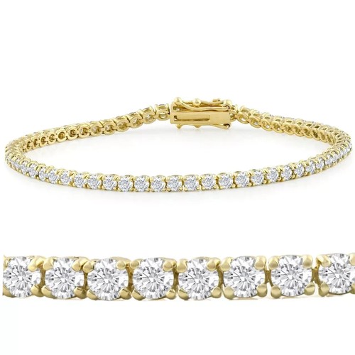 6.00 Ct Round Cut Diamond Tennis Bracelet | 14K Yellow Gold | 7" | Classic