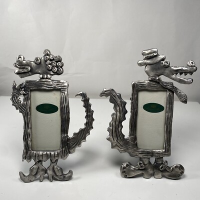 Anthropomorphic Crocodile Alligator Pewter Frames Ruth Reynolds Ashleigh Manor