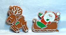 Hallmark Vtg Cookie Cutters - Santa in His Sl...