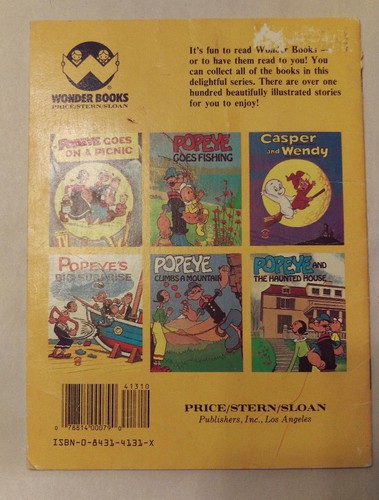 Vintage 1986 Popeye Goes On A Picnic Softcover Wonder Book Crosby Newell - Imagen 2 de 2