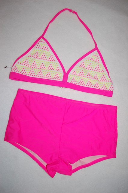 hot pink 2 piece bathing suits