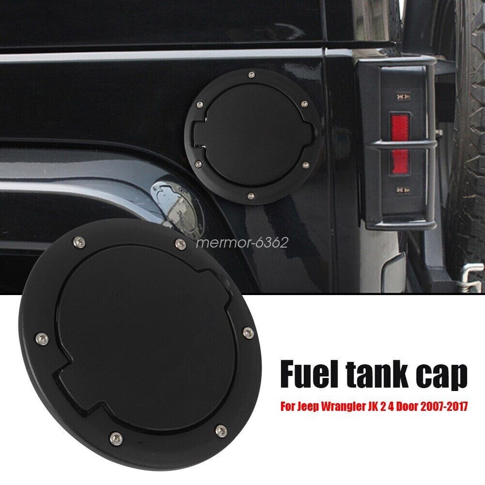 Gas Cap Cover Black Fuel Tank Door Fuel Filler Door For Jeep Wrangler