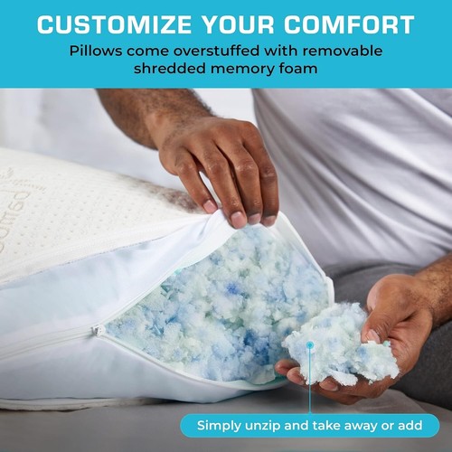 Luxury Cooling Memory Foam Pillow for Side, Back & Stomach Sleepers - 26" x 20" - Picture 5 of 11
