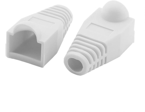 Cat5e Cat5 Cat6 RJ45 Tapa del extremo de la bota Conector blanco Enchufe de cabeza modular Lote de cable - Imagen 2 de 7