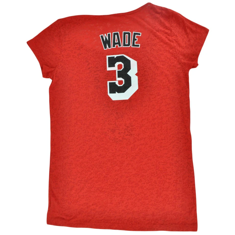 Camiseta NBA Adidas Miami Heat Dwayne Wade #3 Mujer Damas Semi Transparente Foto 2 de 2
