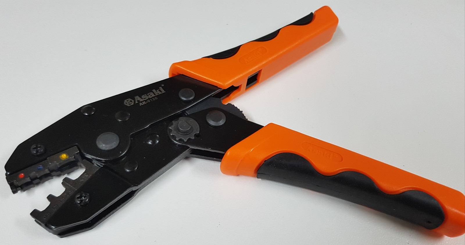 ASAKI AK-9126 Ratchet Insulated Lug Spade Pin Terminal Cable Wire Crimper 